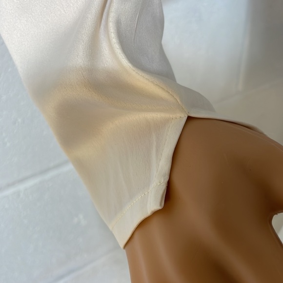 NWT pistachio green satin mini double square Danielle Bernstein puff sleeves XL - Picture 10 of 16